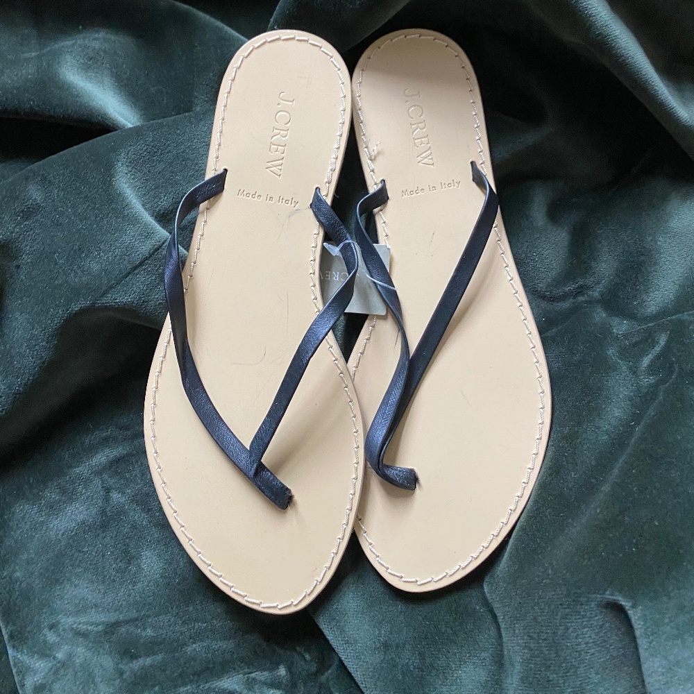 J Crew Flip Flop Black Size 7